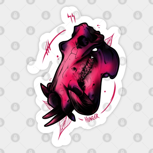 Hungry Hippo Skull Sticker by Scottconnick